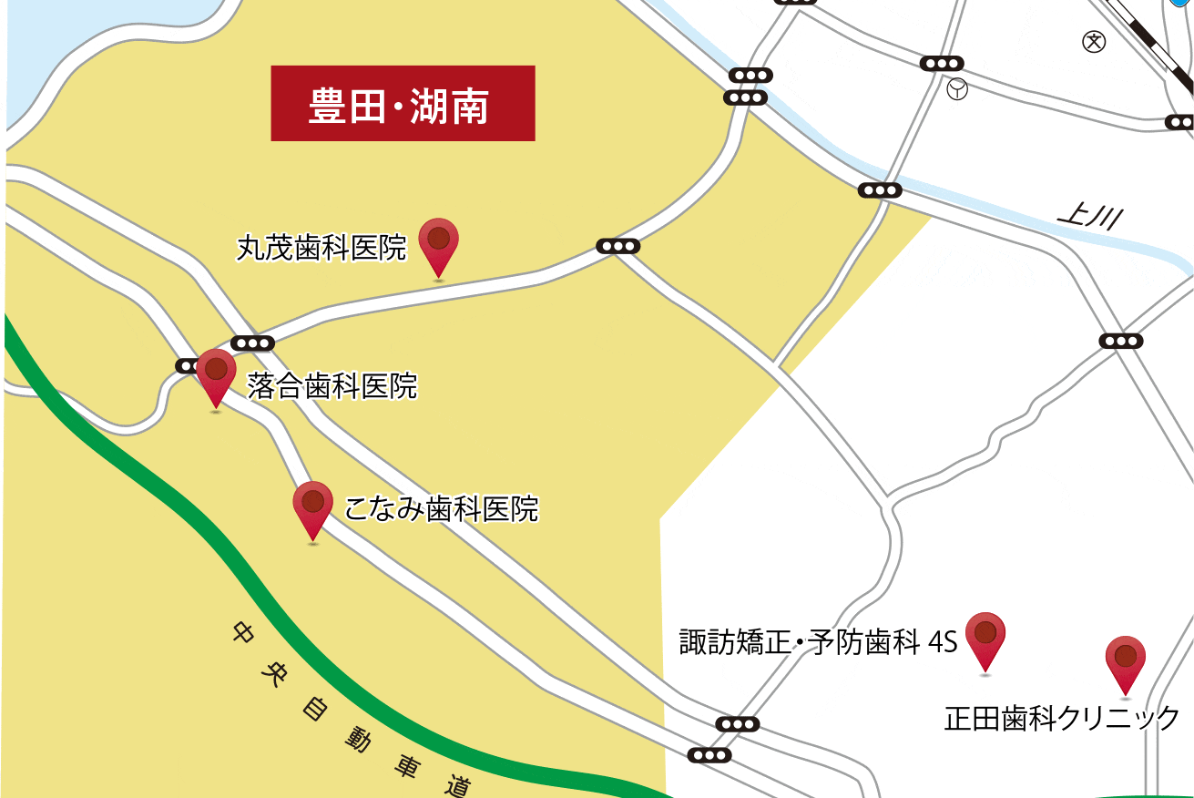 諏訪市歯科医院マップ